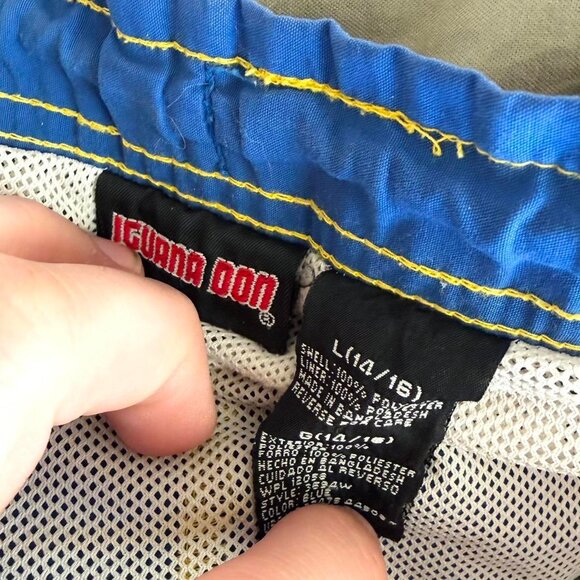 Iguana Don y2k 2000s Flame Print Swim Trunks Board Shorts Small - Picture 4 of 4